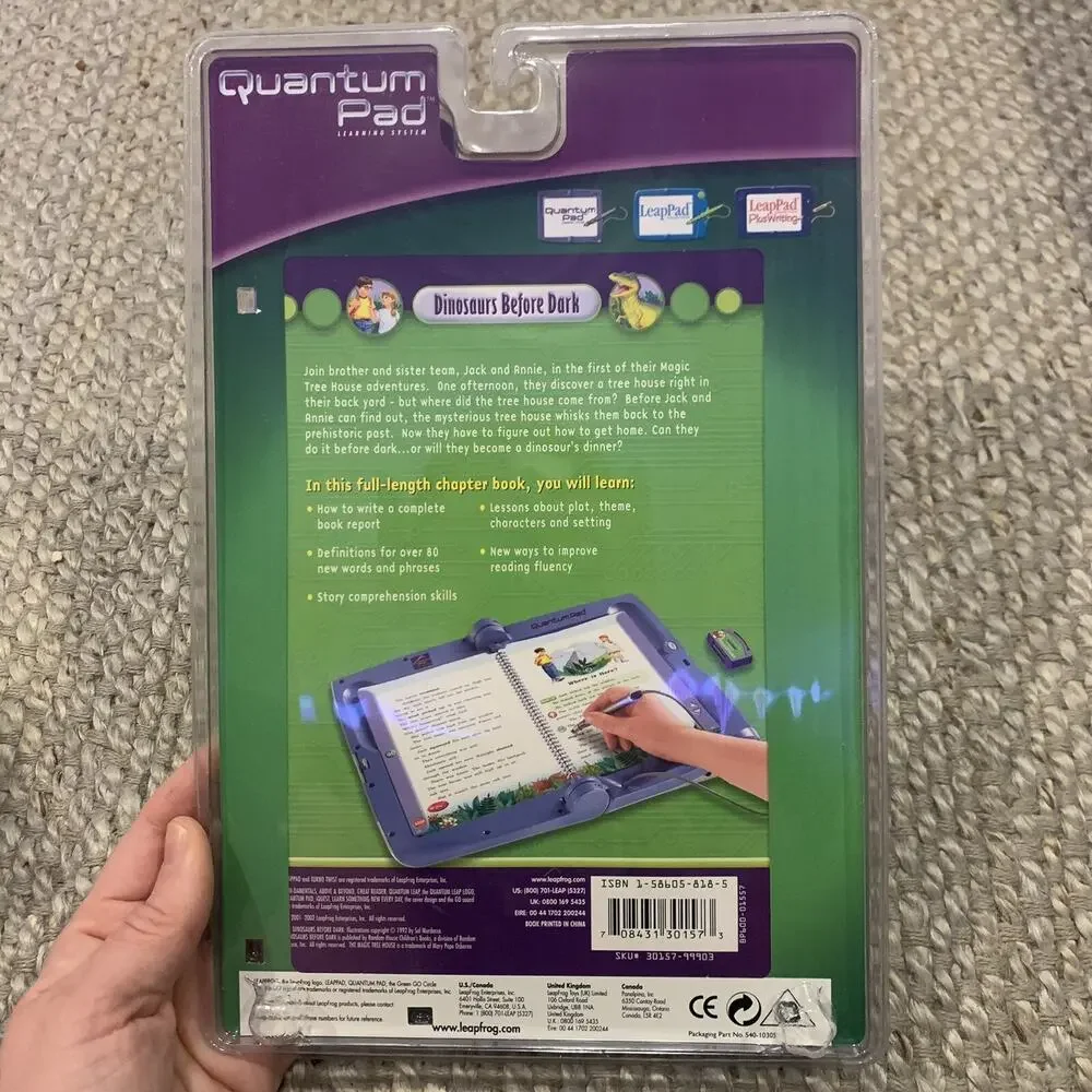 NEW Quantum Leap Pad Leapfrog Dinosaurs Before Dark Book & Cartridge Homeschool